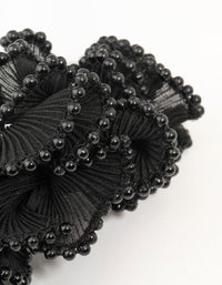 Black Plisse Fabric & Pearl Scrunchie - link has visual effect only