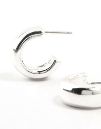 Silver Plated Mini Chunky Hoop Earrings - link has visual effect only