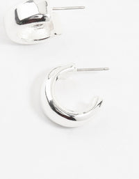 Silver Plated Mini Chunky Hoop Earrings - link has visual effect only