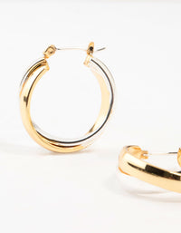 Mixed Metals Twisted Hoop Earrings - link has visual effect only