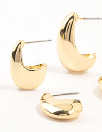 Gold Plated Long Drop Stud Earrings - link has visual effect only