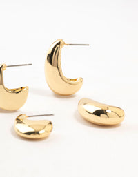 Gold Plated Long Drop Stud Earrings - link has visual effect only