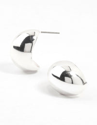 Silver Plated Mini Oval Bubble Stud Earrings - link has visual effect only