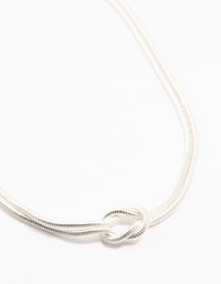 Silver Plated Double Chain Knotted Necklace - link has visual effect only