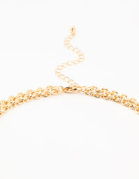 Gold Plated Weave Flat Chain Necklace - link has visual effect only