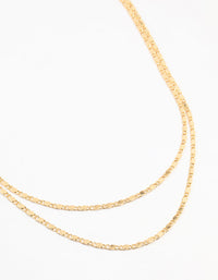 Gold Plated Vintage Chain Necklaces 2- Pack - link has visual effect only