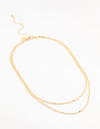 Gold Plated Vintage Chain Necklaces 2- Pack - link has visual effect only