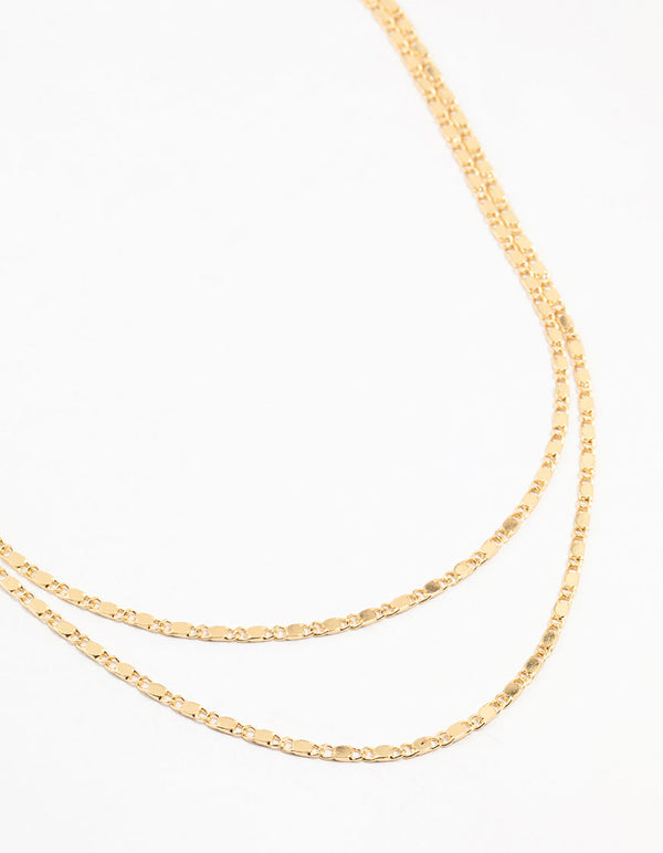 Gold Plated Vintage Chain Necklaces 2- Pack