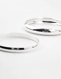 Silver Plated Classic Medium Smooth Bracelets 3-Pack - link has visual effect only