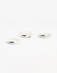 Silver Plated Cubic Zirconia &  Chunky Rings 3-Pack - link has visual effect only