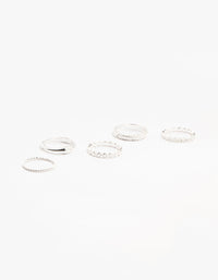 Silver Plated Molten Mixed Rings 5-Pack - link has visual effect only