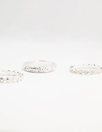 Silver Plated Molten Mixed Rings 5-Pack - link has visual effect only