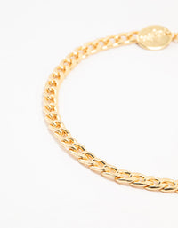 Gold Plated Pearl Curb Anklets 2-Pack - link has visual effect only