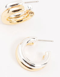 Small Mixed Metals Double Hoop Earrings - link has visual effect only