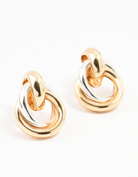 Mixed Metals Vintage Stud Earrings - link has visual effect only