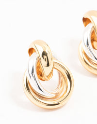 Mixed Metals Vintage Stud Earrings - link has visual effect only