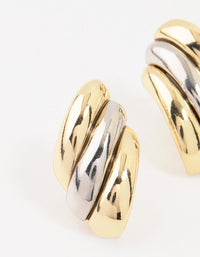 Mixed Metals Textured Stud Earrings - link has visual effect only