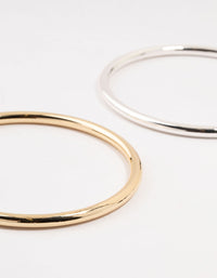 Mixed Metals Round Bangles 2-Pack - link has visual effect only