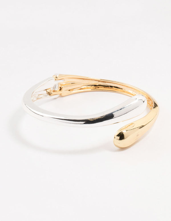 Mixed Metals Wrap Around Cuff Bracelet