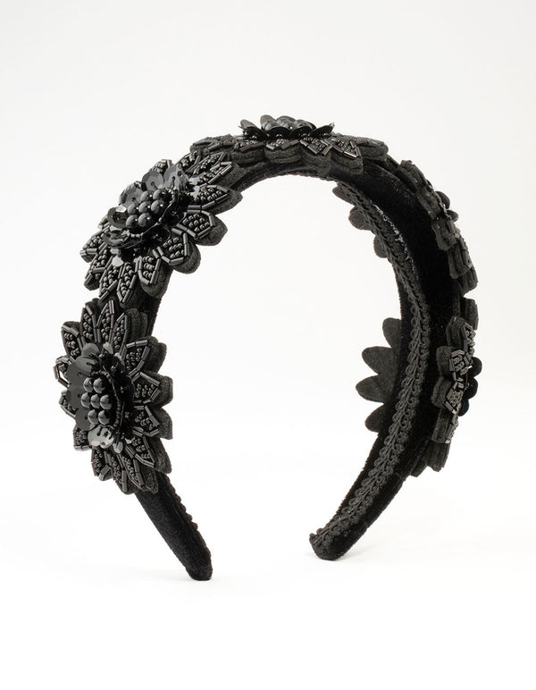 Black Statement Embellished headband