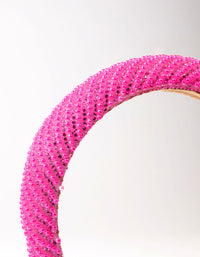 Fuchsia Diagonal Diamante  Mixed Metals Headband - link has visual effect only