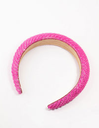 Fuchsia Diagonal Diamante  Mixed Metals Headband - link has visual effect only