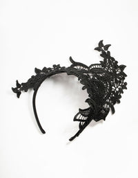 Black Lace Fabric Statement Fascinator - link has visual effect only