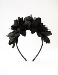 Black Plastic & Fabric Statement Fascinator - link has visual effect only