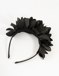 Black Plastic & Fabric Statement Fascinator - link has visual effect only