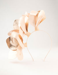 Large Pink  PU Leather Petal Fascinator - link has visual effect only