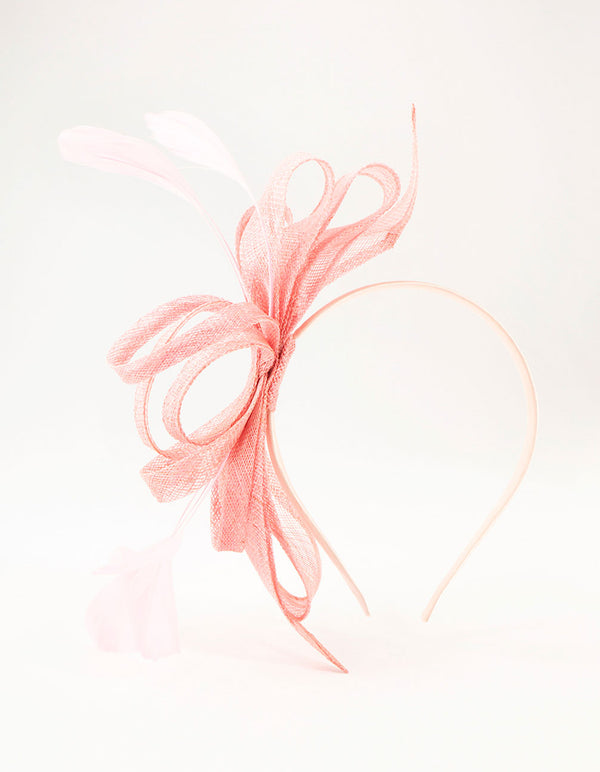 Pink Snake Bow Small Thin Fascinator