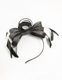 Black Metallic Feather Fascinator - link has visual effect only