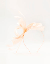 Metallic Peach Feather Fascinator - link has visual effect only