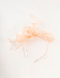 Metallic Peach Feather Fascinator - link has visual effect only