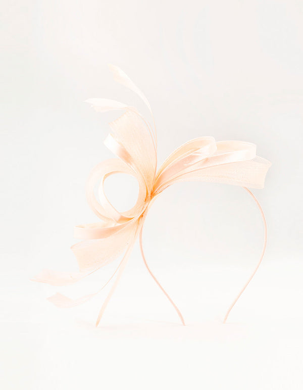 Metallic Peach Feather Fascinator