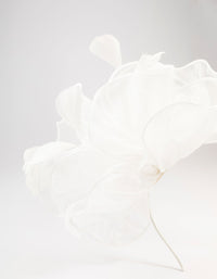 White Soft Fabric Fascinator - link has visual effect only