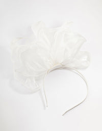 White Soft Fabric Fascinator - link has visual effect only