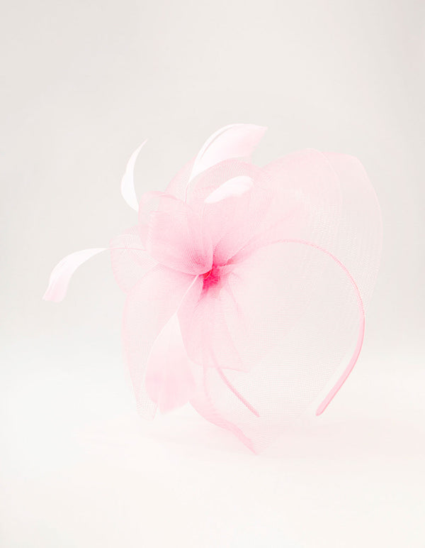 Pink Feather Fascinator Headband