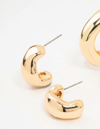 Gold Molten Hoop Earrings 2-Pack - link has visual effect only