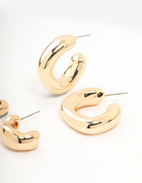 Gold Molten Hoop Earrings 2-Pack - link has visual effect only