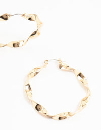 Gold Skinny Twisted Hoop Earrings - link has visual effect only