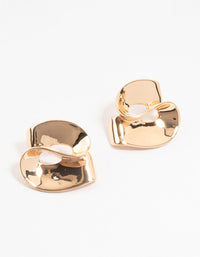 Gold Smooth Swirled Stud Earrings - link has visual effect only