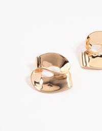 Gold Smooth Swirled Stud Earrings - link has visual effect only