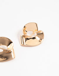 Gold Smooth Swirled Stud Earrings - link has visual effect only