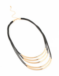 Gold Multirow Layered Cord Necklace - link has visual effect only