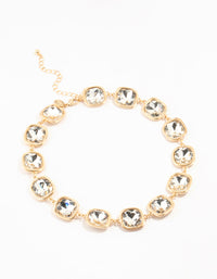 Gold Diamante Stone Necklace - link has visual effect only