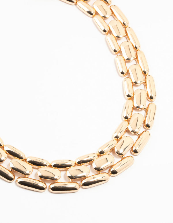 Gold Woven Chain Gold Necklace