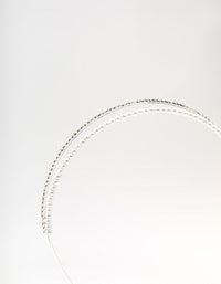 Silver Plated Double Layered Pearl & Crystal Headband - link has visual effect only