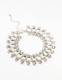 Rhodium Diamante Choker Necklace - link has visual effect only