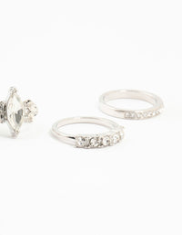 Silver Mixed Diamante Rings 5-Pack - link has visual effect only